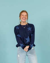 Load image into Gallery viewer, Star Print Sweater | Navy