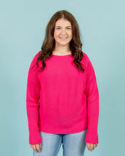 Load image into Gallery viewer, Rose Soft Ribbed Long Sleeve Sweater | Fuschia