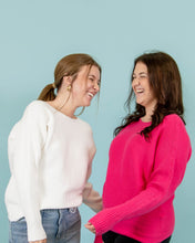 Load image into Gallery viewer, Rose Soft Ribbed Long Sleeve Sweater | Fuschia