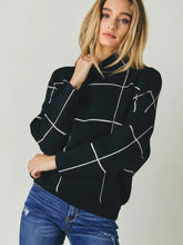 Load image into Gallery viewer, Bentley Grid Mock Neck Sweater | Black