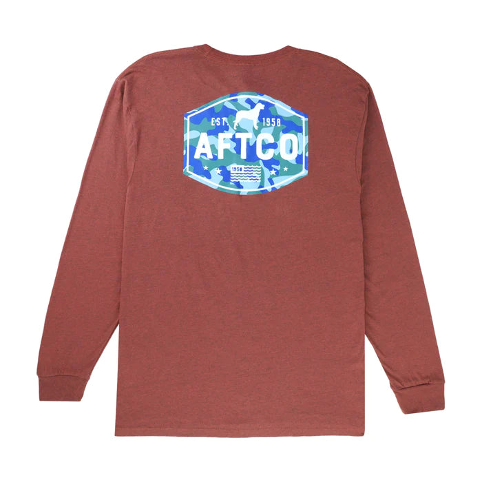 AFTCO Best Friend Long Sleeve T-Shirt | Brick Heather