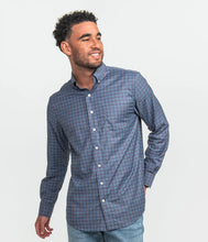 Load image into Gallery viewer, Brickhaven Plaid Long Sleeve Button Up | Navy Blue Plaid