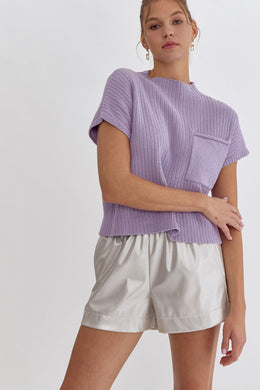 Ribbed Cropped Pocket Top