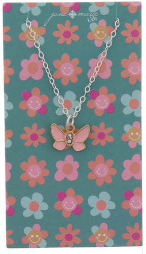 Kids Light Pink and Crystal Necklace