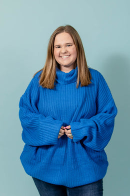 Curvy Lilly Turtle Neck Sweater | Blue