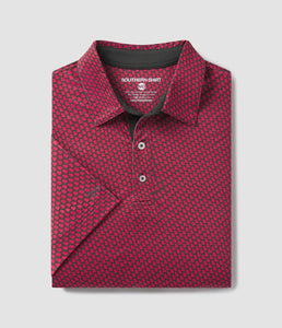 Dawg Walk Printed Polo | Red and Black