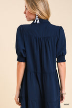 Load image into Gallery viewer, Ellie Cuffed Sleeve Midi Dress | Navy