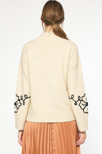 Fallon Floral Detail Sweater | Cream