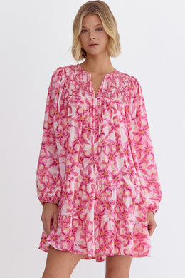 Floral Smocked Dress | Pink