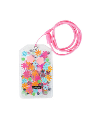 Flower Shop Confetti Badge Holder with Lanyard