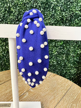 Load image into Gallery viewer, Royal Blue Pearl Studded Headband