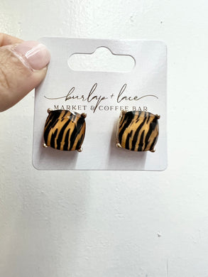 Tiger Stripe Stud Earrings