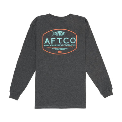 AFTCO Youth Handcrafted Long Sleeve T-Shirt | Charcoal Heather