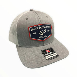 Hunt To Harvest Rubber Patch Hat | Heather Gray and White