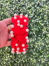 Load image into Gallery viewer, Red Pearl Stud Headband