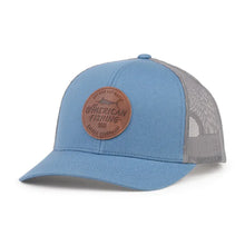 Load image into Gallery viewer, Lemonade Leather Trucker Hat | Slate Blue