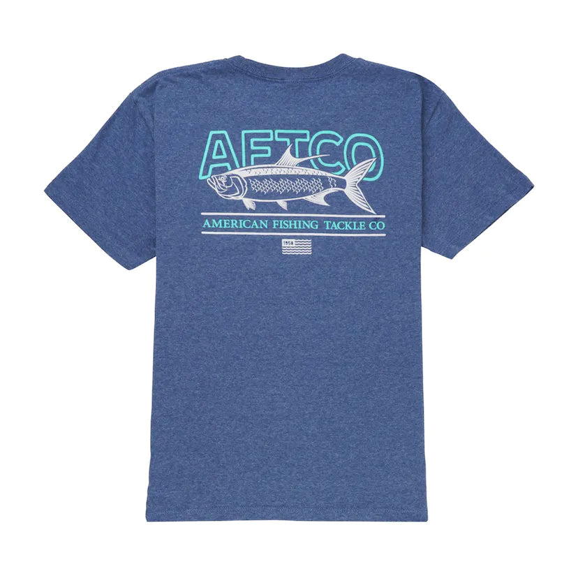 AFTCO Youth Megalops T-Shirt | Navy Heather