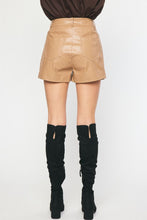 Load image into Gallery viewer, Faux Leather High Waisted Shorts | Mocha