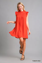 Load image into Gallery viewer, Paige Pintuck Cap Sleeve Dress | Red