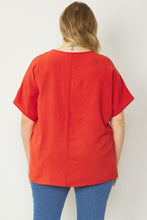 Load image into Gallery viewer, Curvy V-Neck Top | Red
