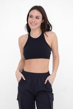 Load image into Gallery viewer, Kate Ribbed Racerback Crop Top | Black