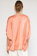 Load image into Gallery viewer, Sadie Satin V-Neck Top | Salmon