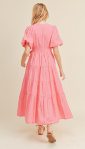 Janice Wrap Midi Dress | Pink