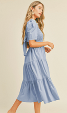 Load image into Gallery viewer, Holly Smocked Bow Dress | Blue