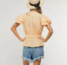 Load image into Gallery viewer, Ann Gingham Top | Tangerine