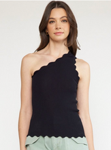 Load image into Gallery viewer, Alec Scalloped Tank Top | Black
