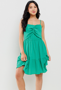 Naomi Twist Front Dress | Green