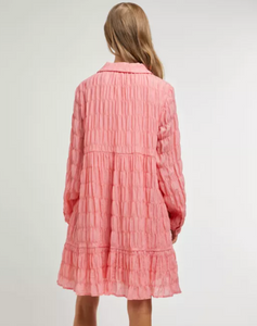 Lauren Button Up Shirt Dress | Salmon Pink