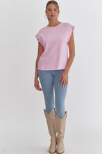 Load image into Gallery viewer, Stud Detail Short Sleeve Top | Pink