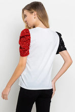 Load image into Gallery viewer, Taye Sequin Sleeve Top | White