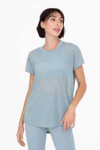 Taylor Sheer Striped Tee | Blue