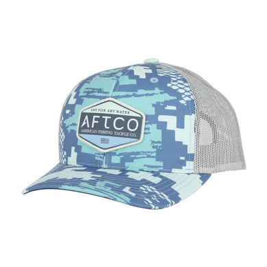 Aftco Transfer Trucker Hat| Teal Digi Camo
