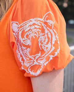 Metter Tiger Sequin Dress | Orange
