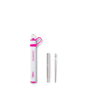 Swig Telescopic Stainless Steel Straw Set - Hot Pink