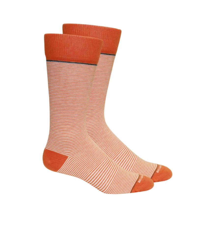 Stand Up Stripe Socks | Orange-White