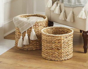 Hyacinth Beaded Basket | Small