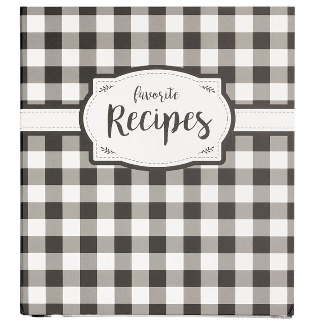 Favorite Recipes Kitchen Binder | Black & White