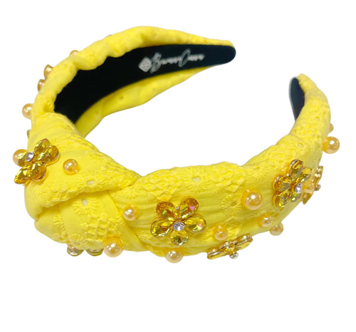 BRIANNA CANNON Headband | Yellow Eyelet