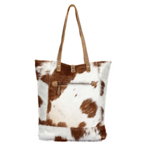 Load image into Gallery viewer, Chestnut Hairon Tote Bag