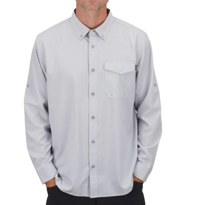 AFTCO Ace Long Sleeve Button Up | Silver