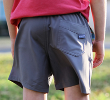 Load image into Gallery viewer, Burlebo Youth Steel Grey Performance Shorts | Paint Brush Pocket