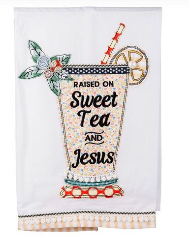 Sweet Tea & Jesus Glass Tea Towel