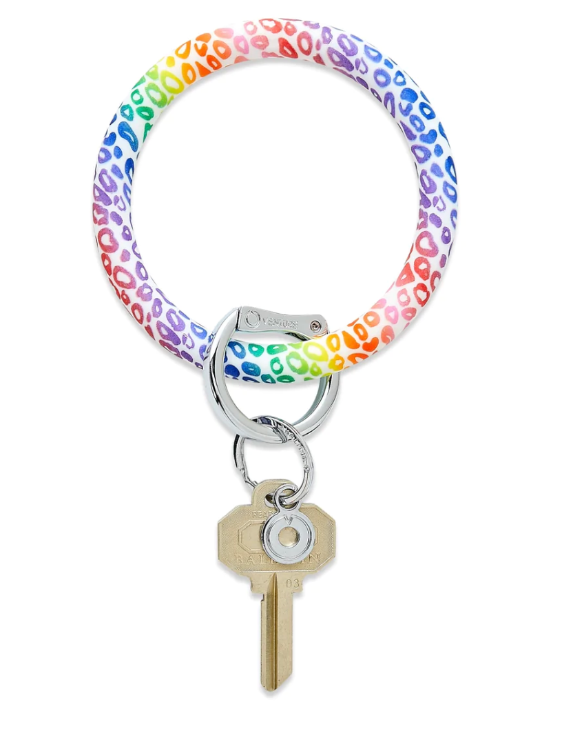Big O Key Ring | Rainbow Cheetah