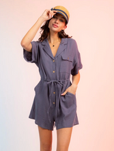 Load image into Gallery viewer, Lane Button Up Romper | Denim