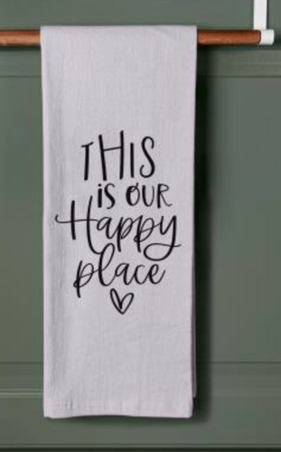 Happy Place Tea Towel | Grey