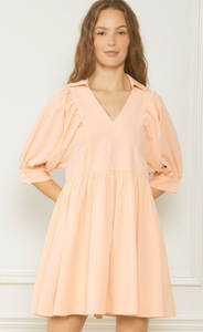 Rayce Collared Dress | Peach